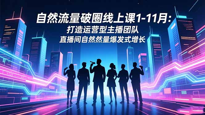 自然流量破圈线上课1-11月:打造运营型主播团队 直播间自然流量爆发式增长-项目吧