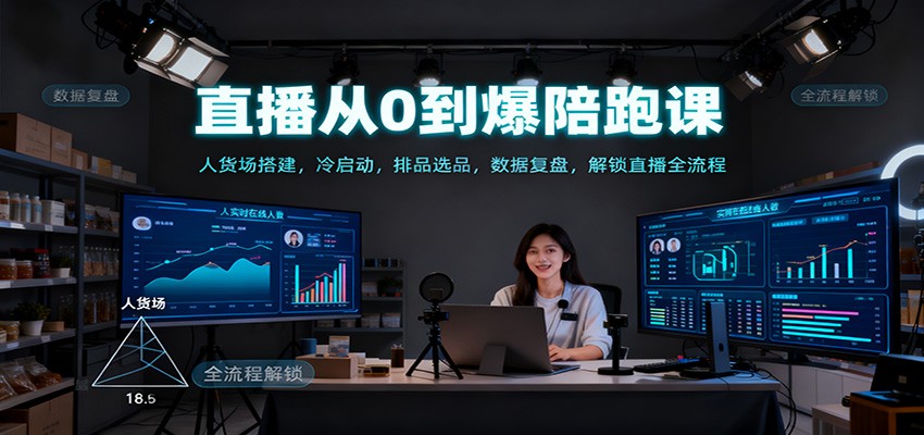 直播从0到爆陪跑课：人货场搭建，冷启动，排品选品，数据复盘，解锁直播全流程-项目吧